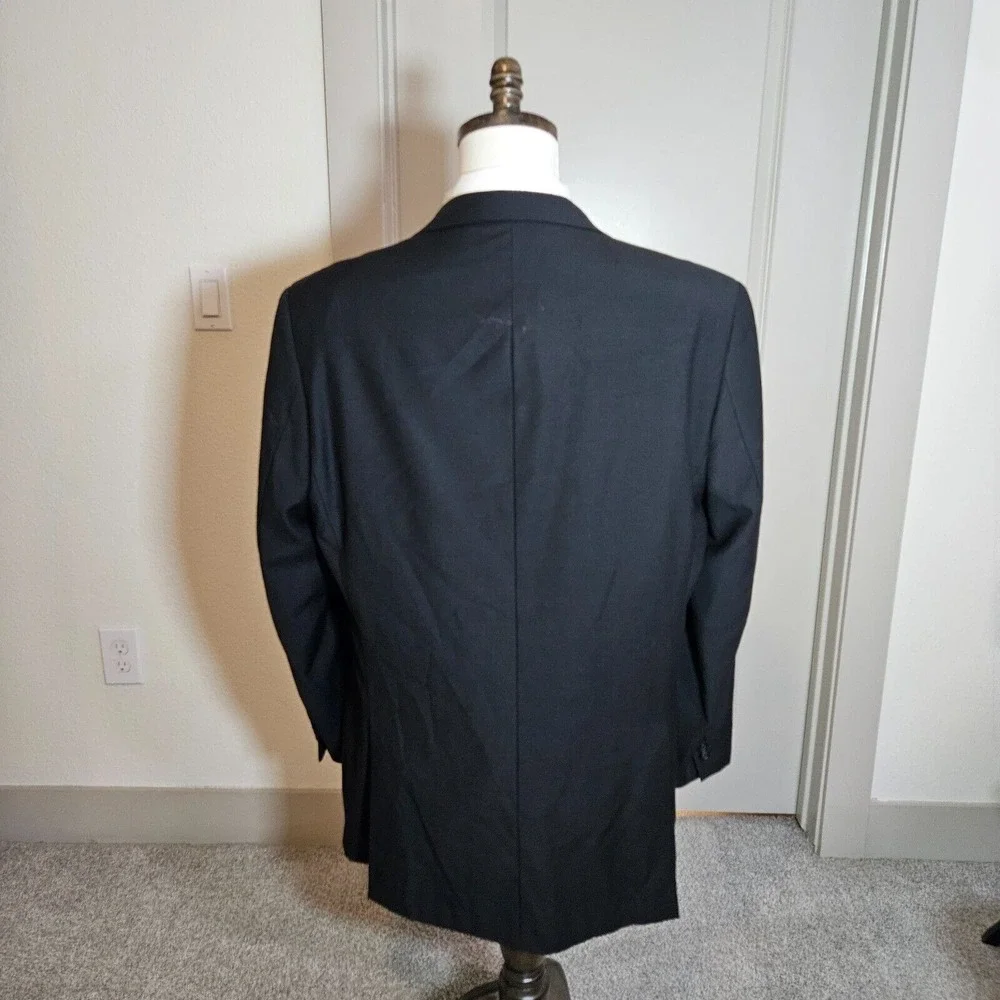 Giorgio‎ Ghanni Suit Blazer Men 42L Merino Wool Super 140's Lana Lux Italy Black